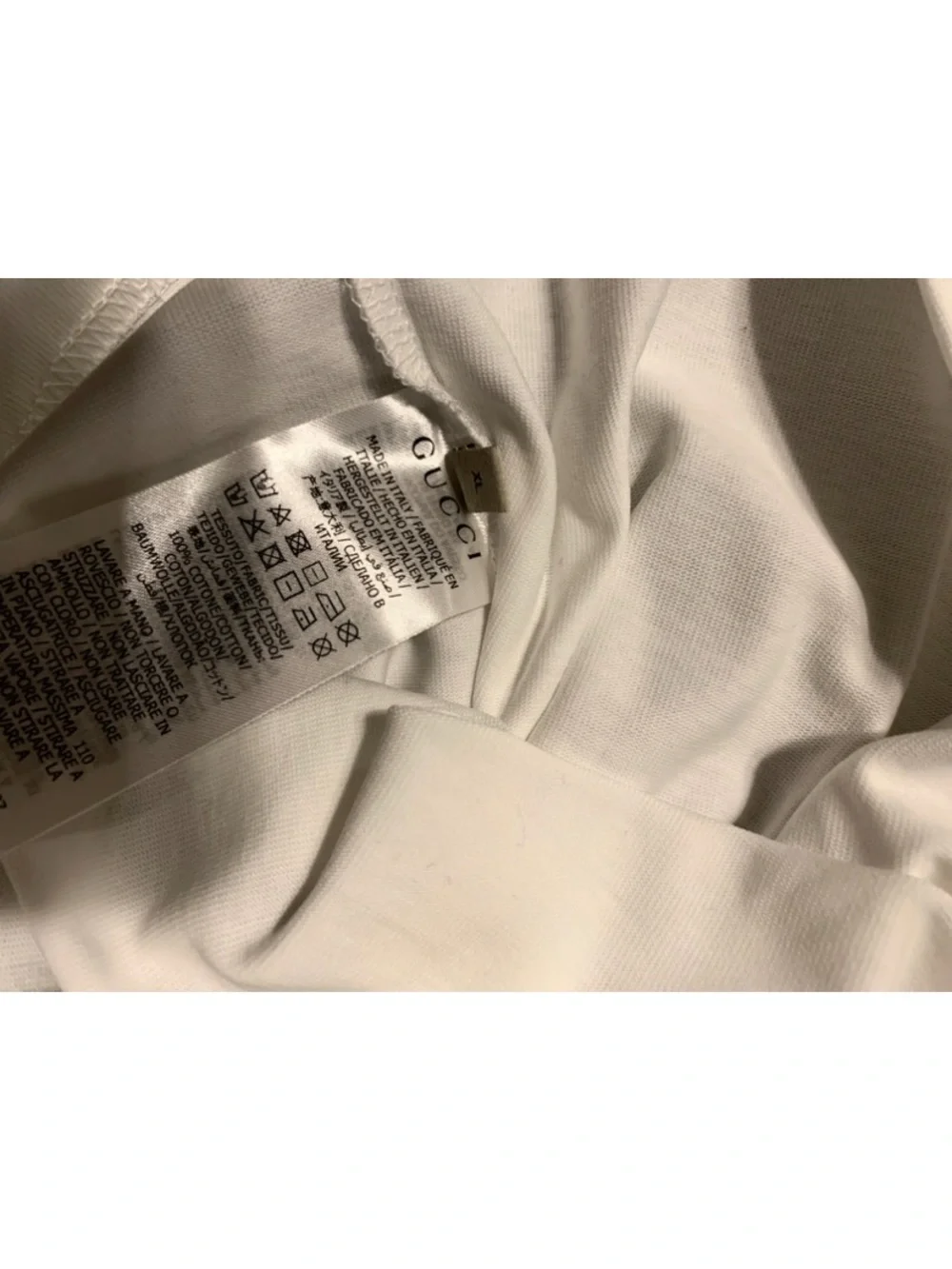 Gucci White Embossed Logo Short Sleeve Tee